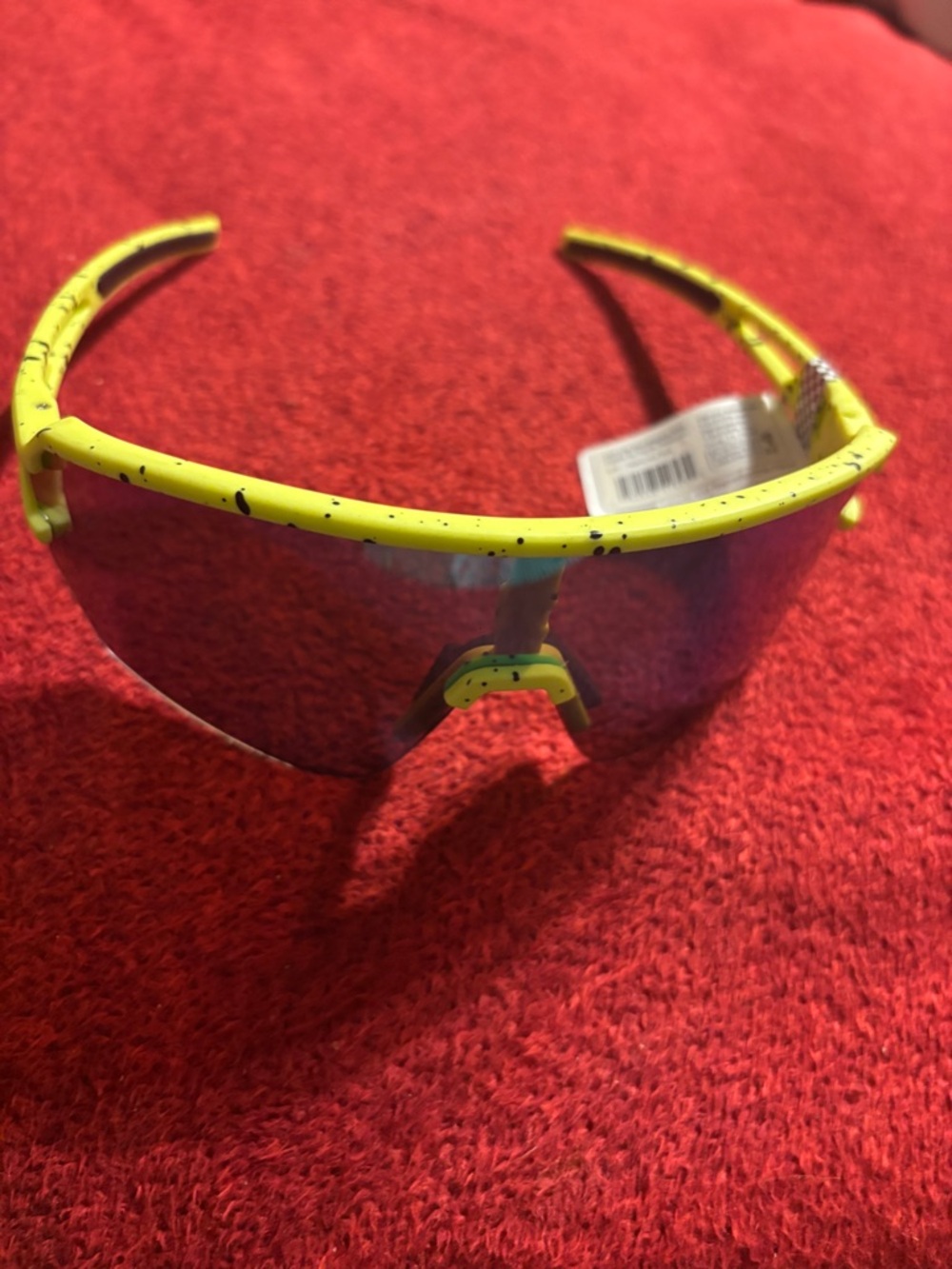 24/7 life RR3 Rad Rippers Neon Yellow Speckled Shield Sunglasses NWT